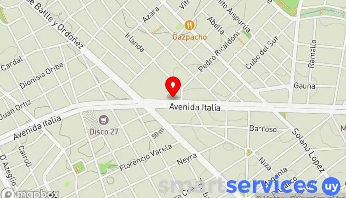 mapa de Beatbox Importaciones Importador, Tienda de repuestos para automóviles en Montevideo