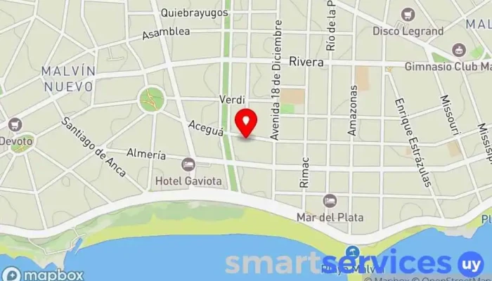 mapa de Becquer School Escuela en Montevideo