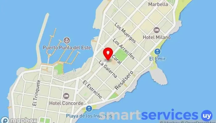 mapa de Beiza Propiedades Agencia inmobiliaria, Agencia de alquiler de apartamentos, Agencia de bienes inmuebles comerciales, Tasador de bienes inmuebles, Agentes inmobiliarios, Agencia inmobiliaria especializada en alquileres en Punta del Este