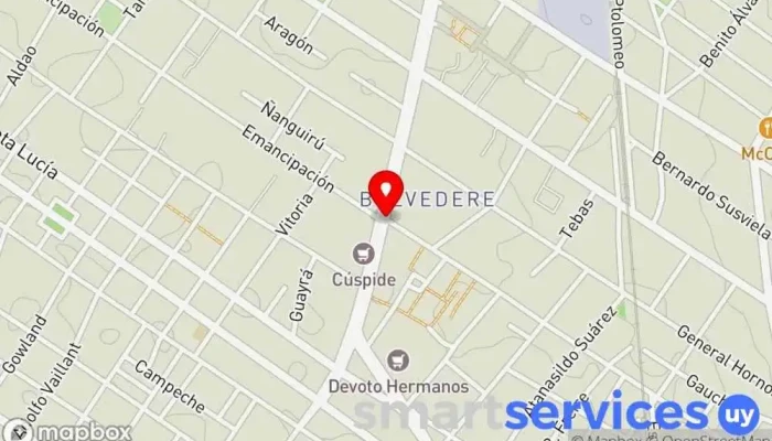 mapa de Belvedere  en Montevideo