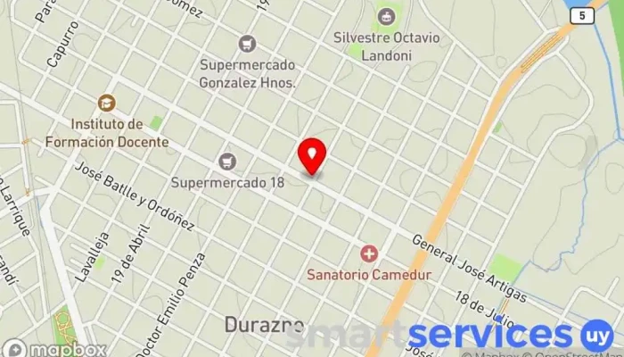 mapa de B&M Casa de Cambio Cajeros automáticos en Durazno