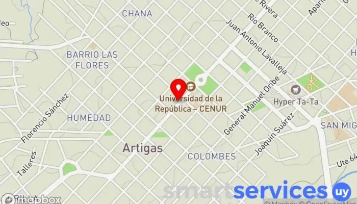 mapa de Bon Voyage Agencia de viajes en Artigas