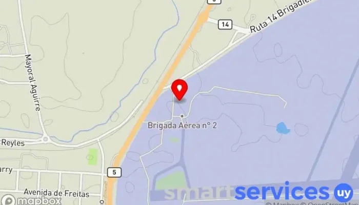 mapa de Brigada Aérea II Aeropuerto en Santa Bernardina