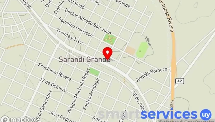 mapa de B.R.O.U. Sarandí Grande Banco en Sarandí Grande