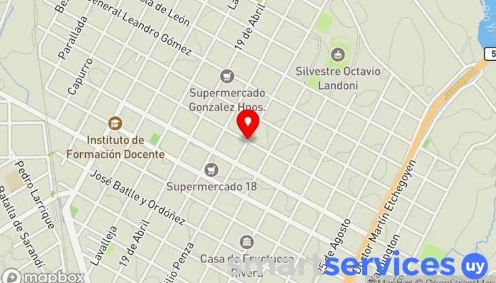 mapa de Bruno Propiedades Agencia inmobiliaria en Durazno