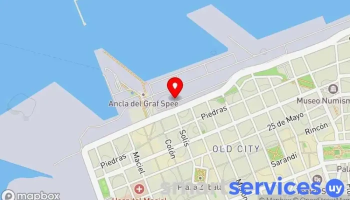 mapa de Buquebus Terminal de ferry en Montevideo