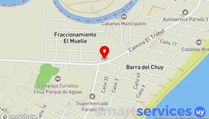 mapa de Cabañas Los Orozco Alojamiento de autoservicio en Barra del Chuy