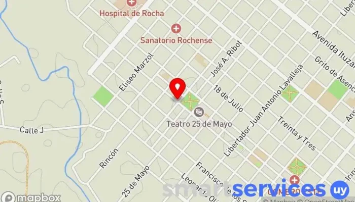 mapa de Cambilex Oficina de cambio de divisas en Rocha