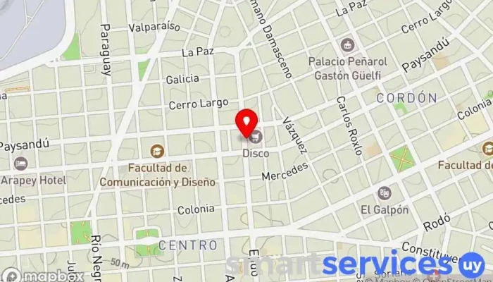 mapa de Cambilex Oficina de cambio de divisas en Montevideo