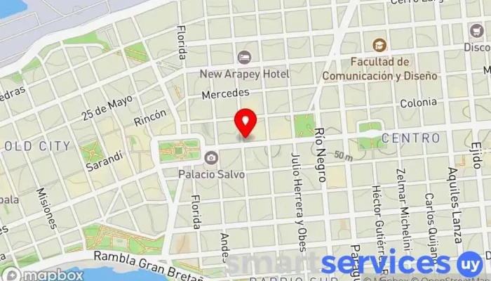mapa de Cambilex Oficina de cambio de divisas en Montevideo