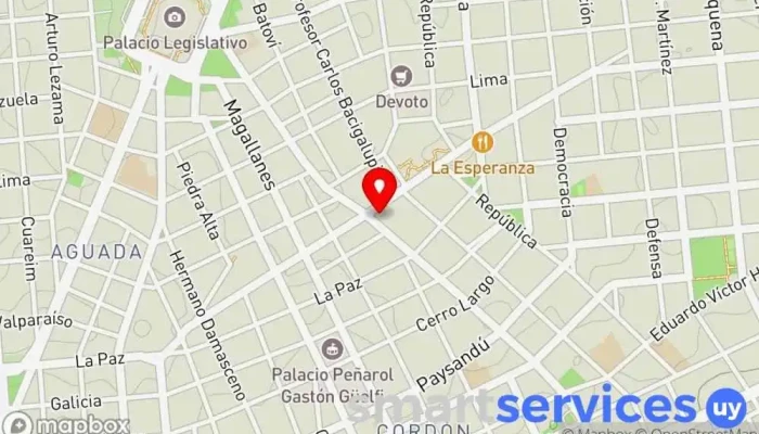 mapa de Cambilex Oficina de cambio de divisas en Montevideo