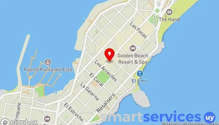 mapa de Cambio 18 Institución financiera en Punta del Este