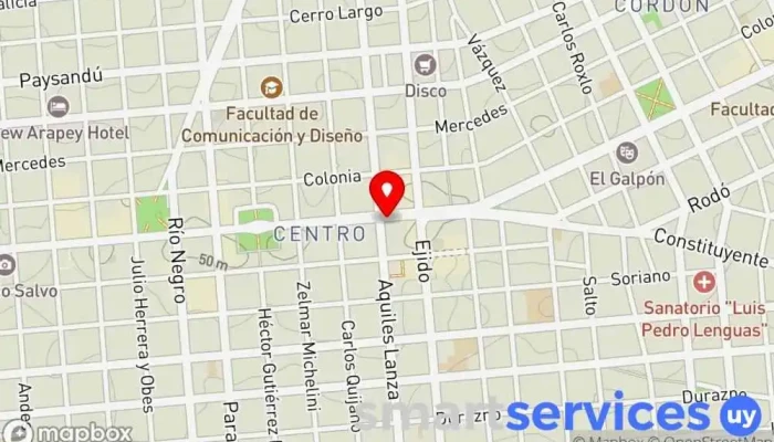 mapa de Cambio 18 Banco en Montevideo