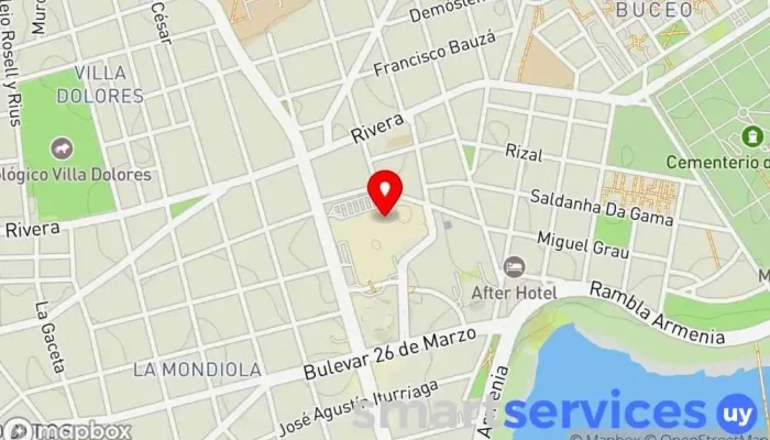 mapa de Cambio Avenida Institución financiera en Montevideo