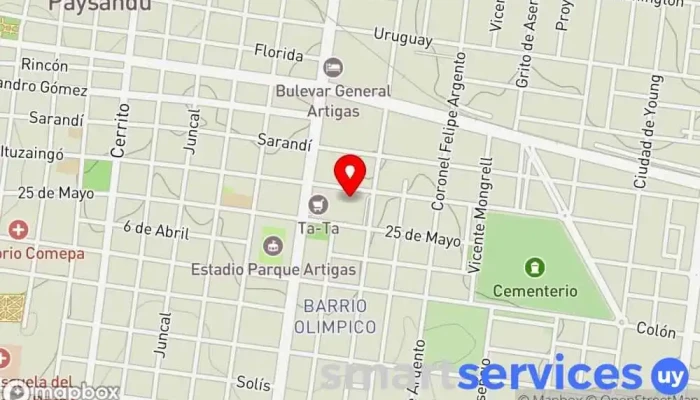 mapa de Cambio Indumex Paysandu Shopping Oficina de cambio de divisas en Paysandú