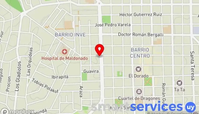 mapa de Cambio Maiorano Institución financiera, Oficina de cambio de divisas en Maldonado