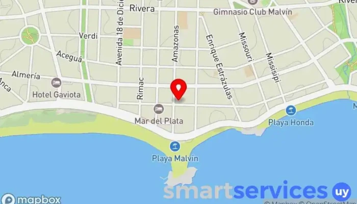 mapa de Cambio Suizo Institución financiera en Montevideo