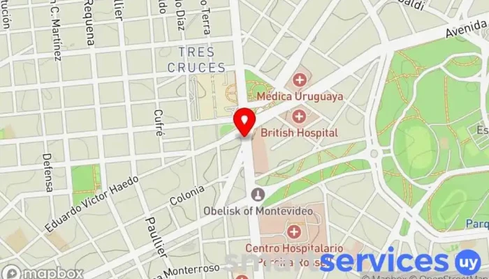 mapa de Cambio Uruguay Torre congreso Institución financiera en Montevideo