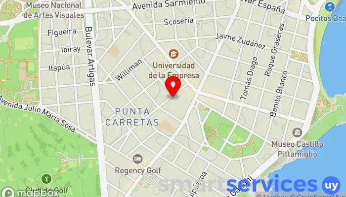 mapa de Cambio Val Cnel. Mora Institución financiera en Montevideo