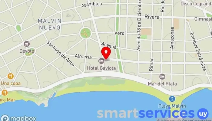mapa de Cambio Val Devoto Malvín Institución financiera en Montevideo