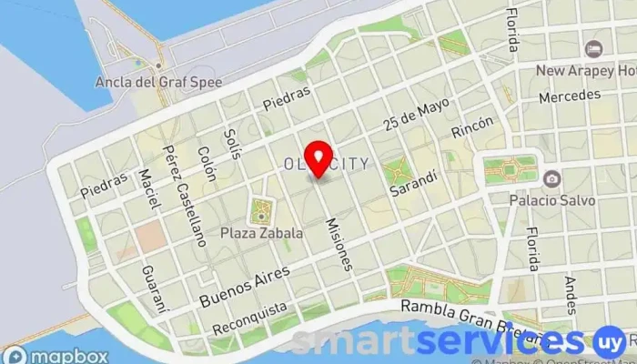 mapa de Cambio Velso Institución financiera, Oficina de cambio de divisas en Montevideo