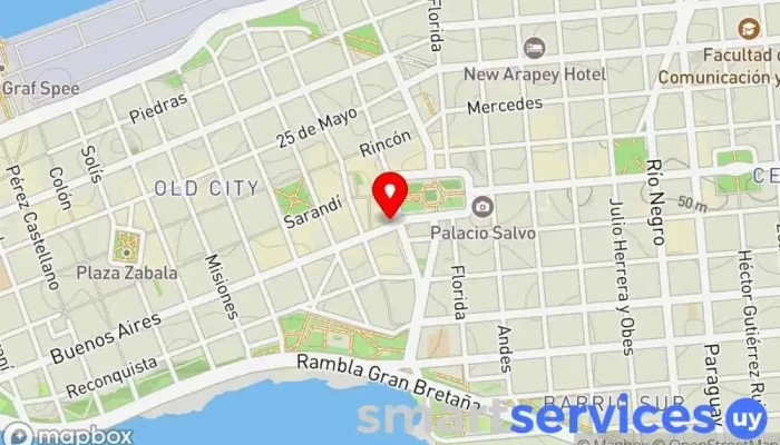 mapa de Cambio Vexel Institución financiera en Montevideo
