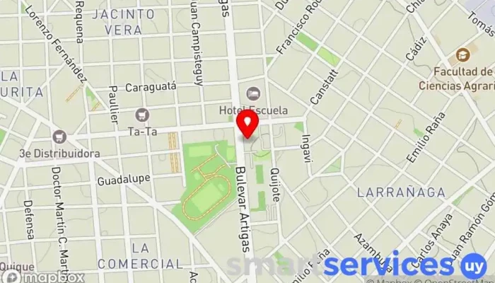 mapa de Canal 5 - Medios Públicos Cadena de televisión en Montevideo