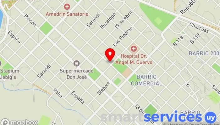 mapa de Car Rental Fray Bentos Agencia de alquiler de coches, Agencia de viajes en Fray Bentos