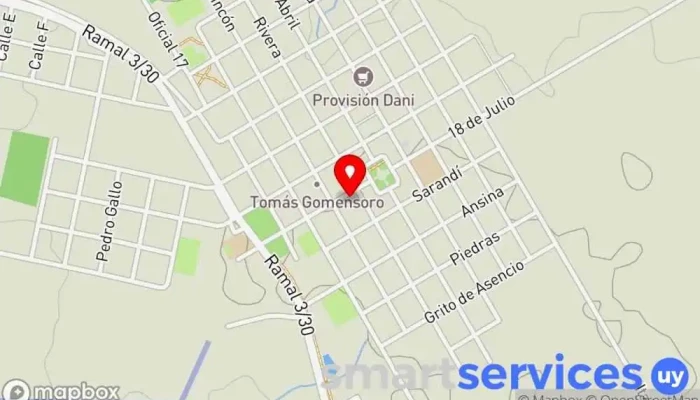 mapa de Casa Tourn Ferretería en Tomas Gomensoro