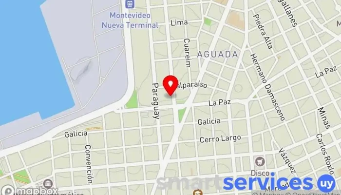 mapa de Casa Tres Contact Center Servicio de telemarketing en Montevideo