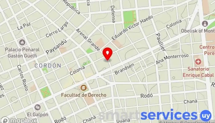 mapa de CASMU | Cordón Centro médico en Montevideo