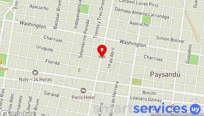 mapa de Castellanos Seguros Compañía de seguros en Paysandú