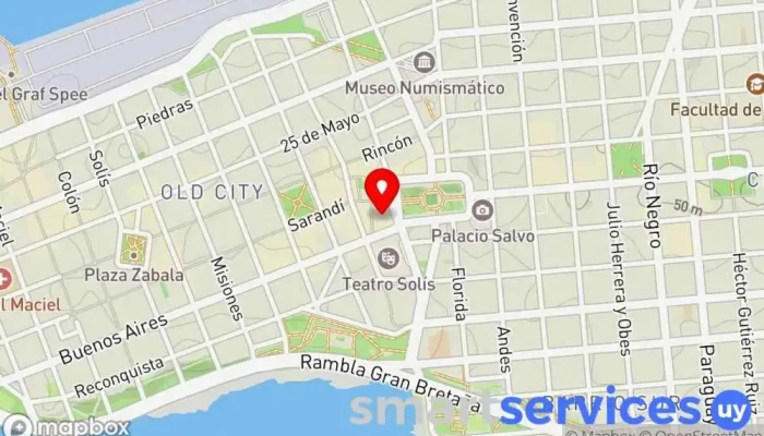 mapa de Cecilia Regules Agencia de viajes en Montevideo