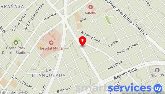 mapa de Central Óptica Óptica en Montevideo