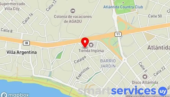mapa de Centro Comercial, Industrial y de Fomento de Atlántida Asociación u organización en Atlántida