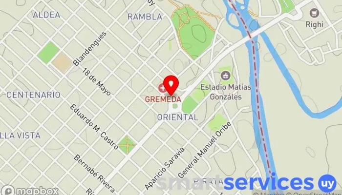 mapa de Centro de Visitantes de Artigas Centro de información turística en Artigas