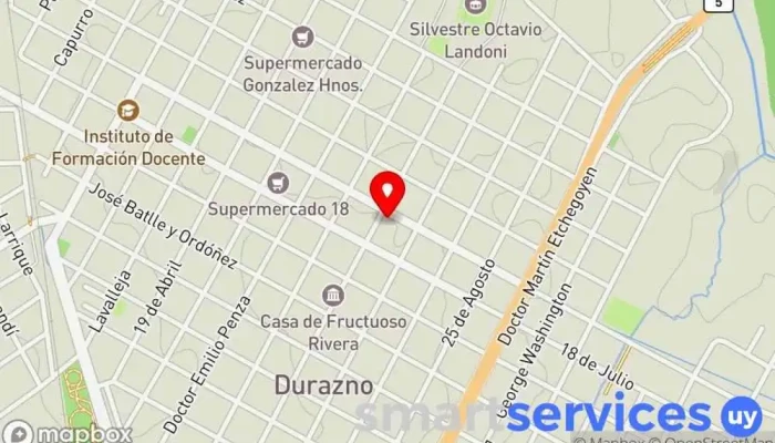 mapa de Centro inmobiliaria Agencia inmobiliaria en Durazno