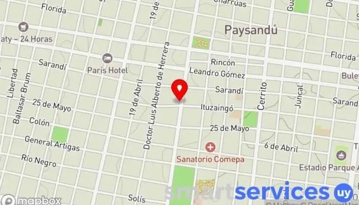 mapa de Chafman Centro médico en Paysandú