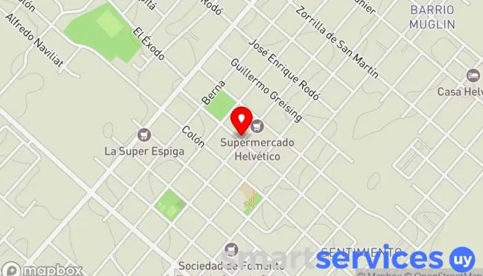 mapa de Cine Helvético Cine en Nueva Helvecia