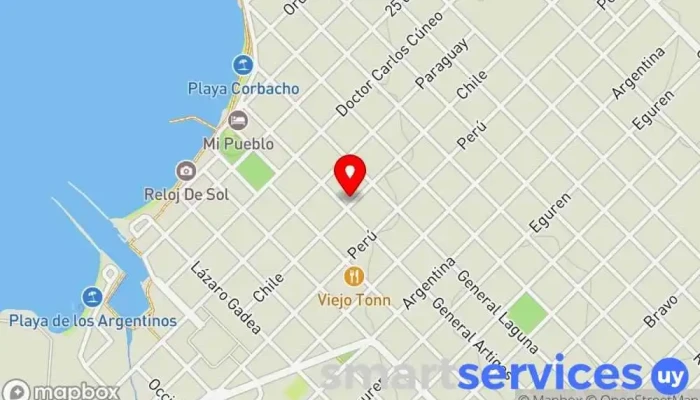 mapa de Cintepa Sucursal Nueva Palmira Cooperativa de crédito federal en Nueva Palmira