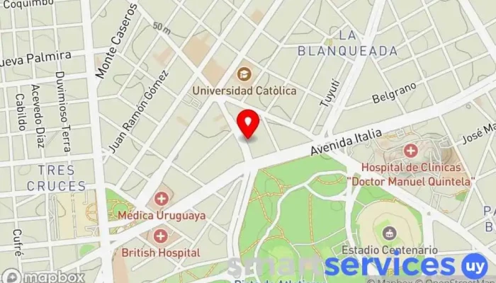 mapa de CINUR Alquiler de equipo audiovisual en Montevideo