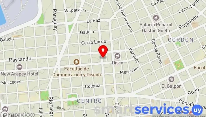 mapa de Ciudadela FM 88.7 Emisora de radio en Montevideo