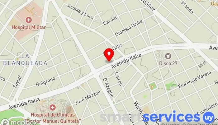 mapa de Colegio Cortázar Rayuela Escuela de primaria, Guardería, Colegio privado en Montevideo
