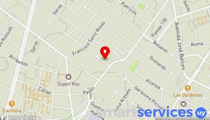 mapa de Colegio Domingo Savio Centro educativo, Escuela en Montevideo