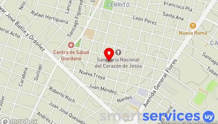 mapa de Colegio Elisa Queirolo de Mailhos Escuela católica en Montevideo