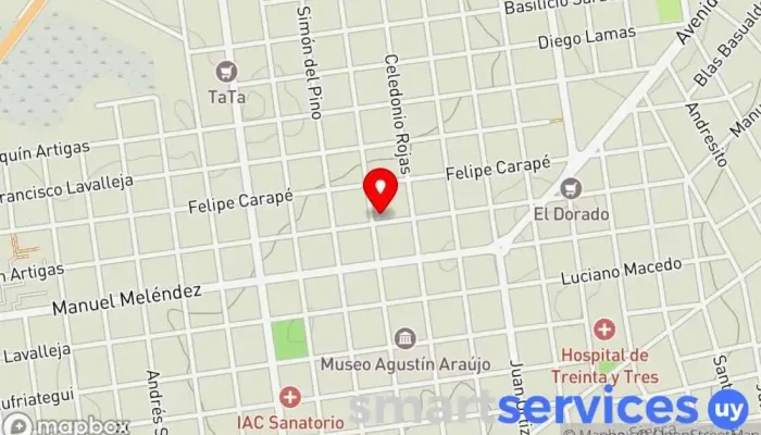 mapa de Colegio Gloria Estádez Centro escolar en Treinta y Tres
