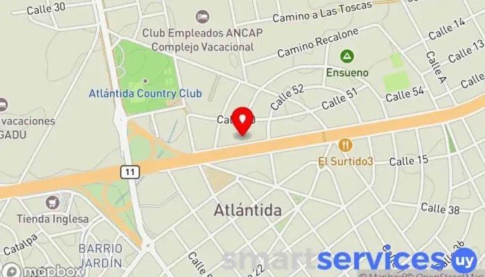 mapa de Colegio Howard Gardner Centro educativo en Atlántida