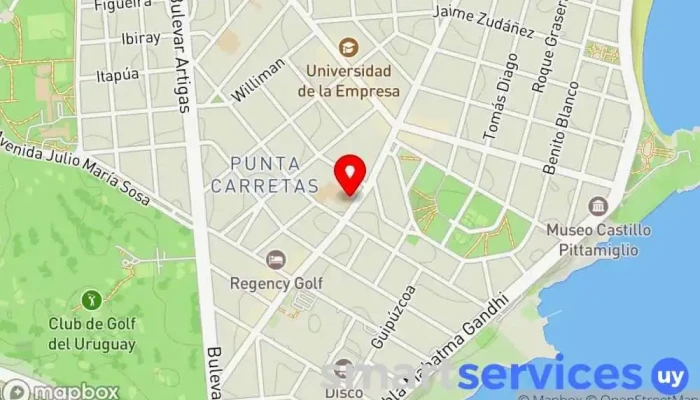 mapa de Colegio Juan Zorrilla de San Martín - Maristas Colegio religioso, Centro de educación secundaria, Centro de educación preescolar, Escuela de primaria en Montevideo