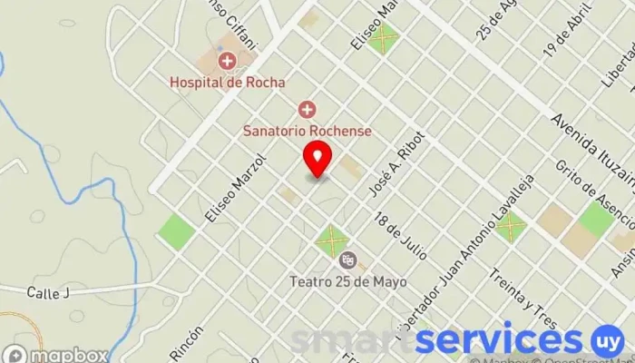 mapa de Colegio Larrañaga Escuela preparatoria en Rocha