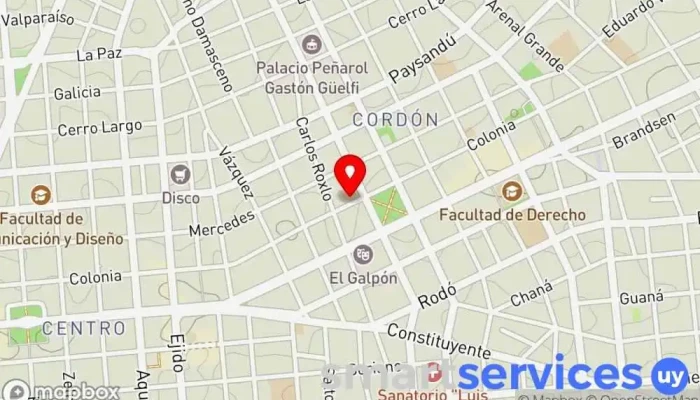 mapa de Colegio Nacional José Pedro Varela Colegio privado, Institución educativa en Montevideo